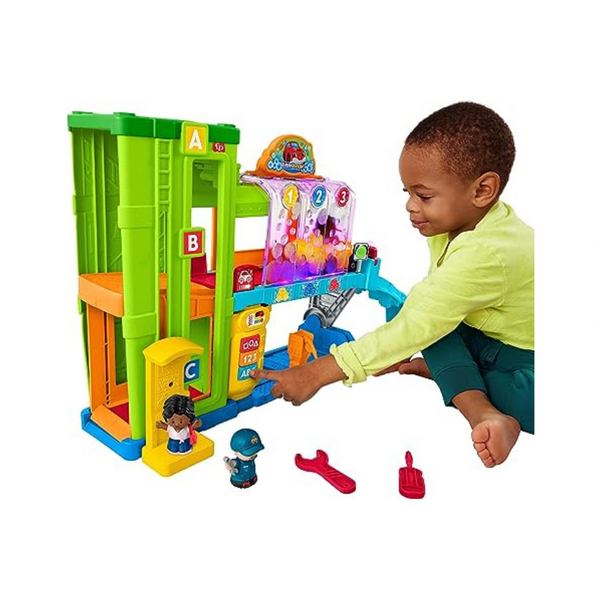 Fisher Price Little People Juego para niños pequeños Garaje de aprendizaje iluminado