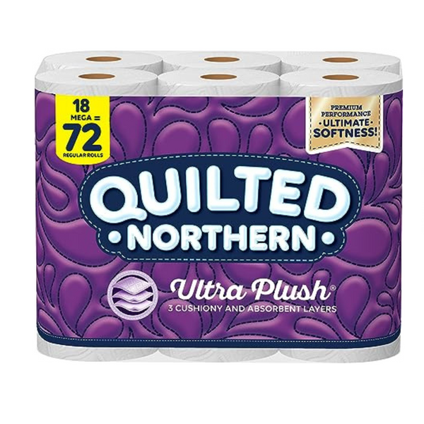 Papel higiénico acolchado Northern Ultra Plush (18 megarollos = 72 rollos regulares)