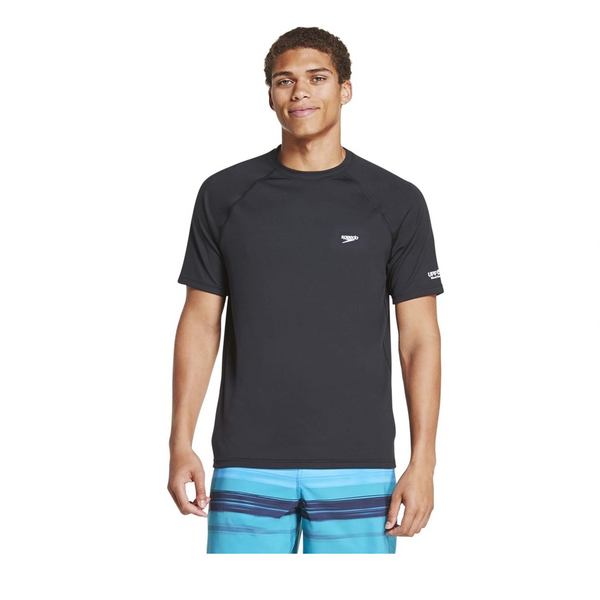 Speedo Men’s Uv Short Sleeve Regular Fit Solid Swim Shirts