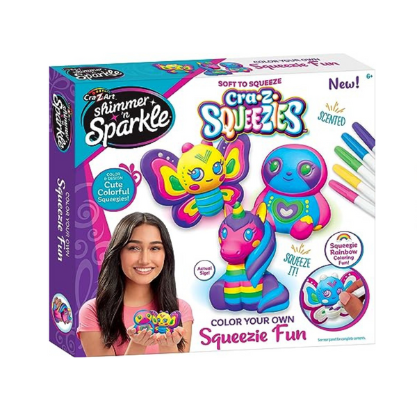 Cra-Z-Art Shimmer 'n Sparkle CRA-Z-Squeezies Colorea tu propia diversión Squeezie