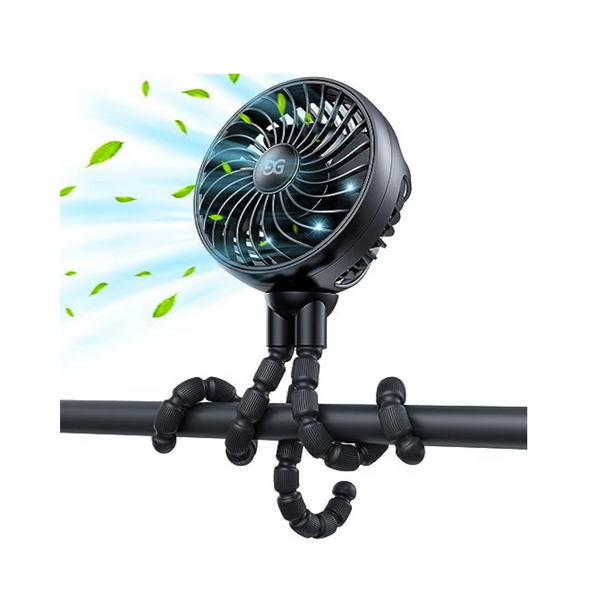 Stroller Fan With Flexible Tripod Clip And Rechargeable Battery