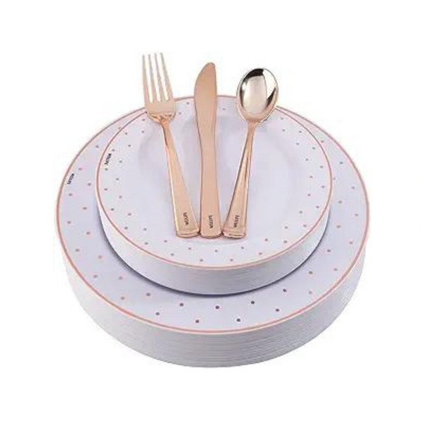 125 Pieces Rose Gold Dinnerware Set