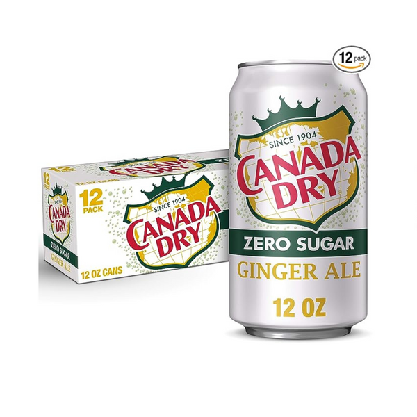 Paquete de 12 latas de refresco Canada Dry Zero Sugar Ginger Ale