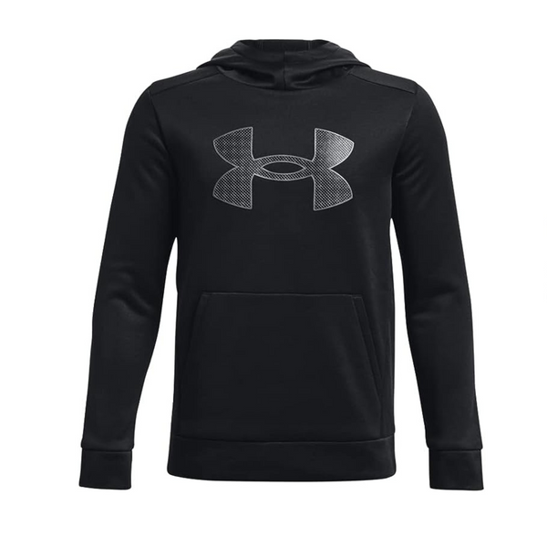 Under Armour Sudadera con capucha y logo grande de forro polar para niños