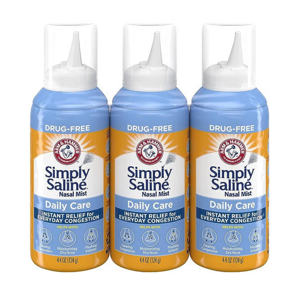 3 Bottles Of Arm & Hammer Simply Saline Daily Care Nasal Mist