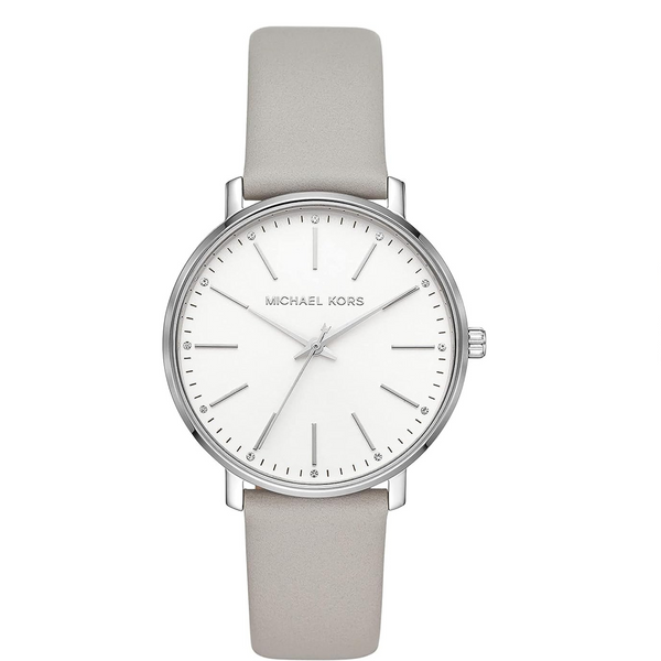 Michael Kors Women’s Pyper Stainless Steel Quartz Watch With Leather Strap