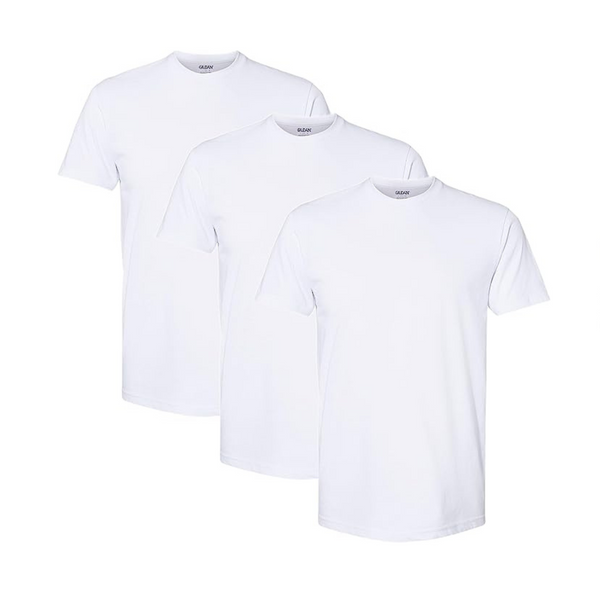 3-Pack of Gildan Men’s Cotton Stretch White T-Shirts