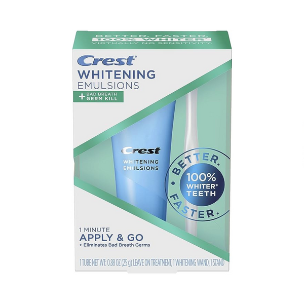 Crest Whitening Emulsions + Bad Breath Germ Kill Leave-On Teeth Whitening Gel Kit