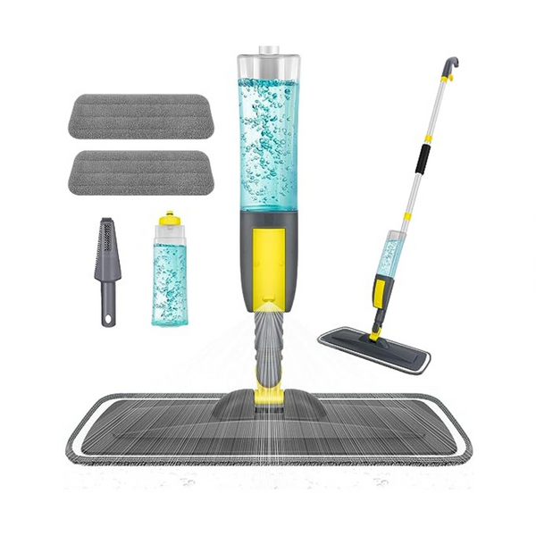 Microfiber Spray Mop with 400ml Refillable Bottle and 2 Replacement Pads