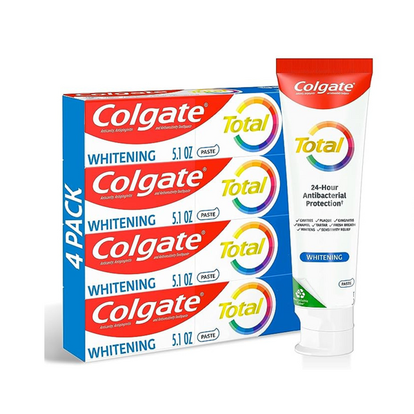 Paquete de 4 pastas dentales blanqueadoras totales Colgate