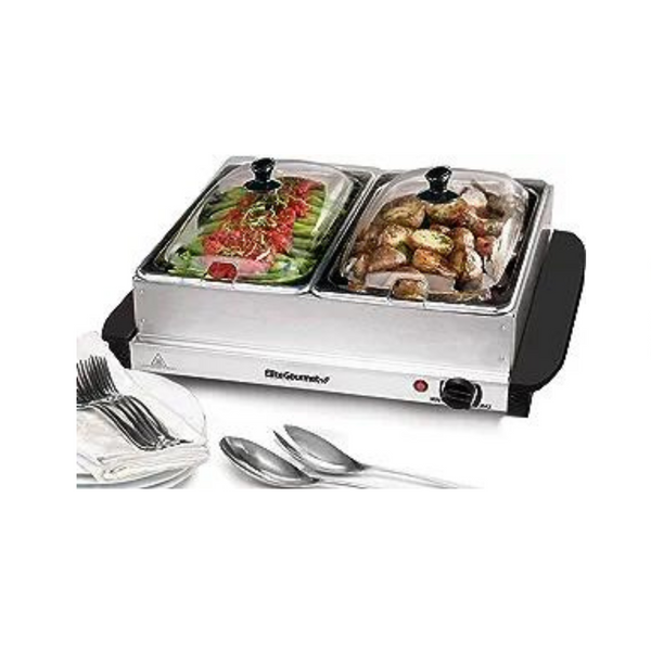 Elite Gourmet Dual Buffet Server with Temperature Control