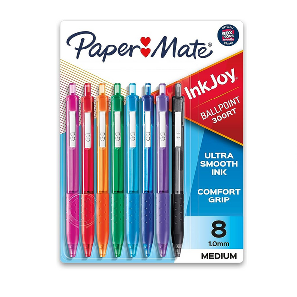 Paper Mate InkJoy Retractable Ballpoint Pens, Medium Point (1.0mm), Assorted (8 Count)