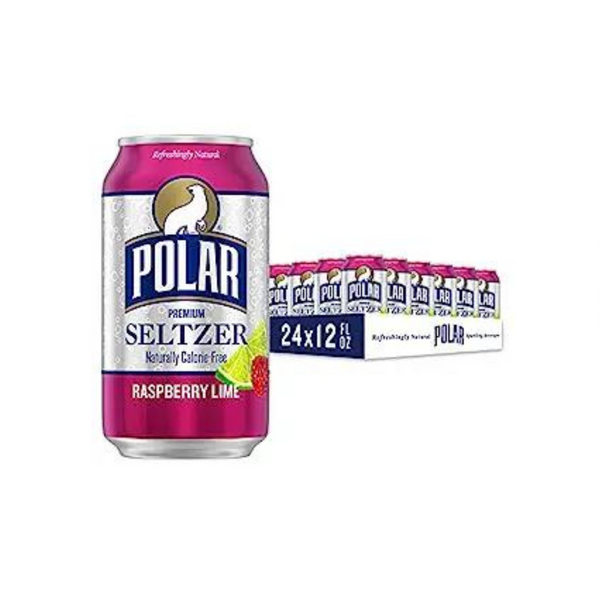 24 Cans Of Polar Seltzer Raspberry Lime