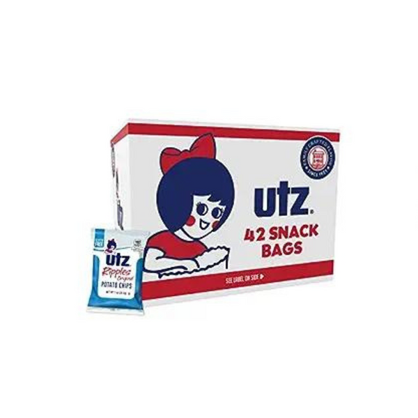 42 Snack Bags Of Utz Ripples Original Crispy Chips