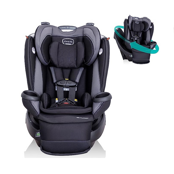 Asiento de coche giratorio todo en uno Evenflo Revolve360 Extend con funda de limpieza rápida