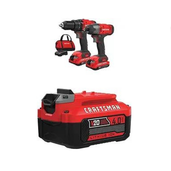 CRAFTSMAN V20 MAX Cordless Drill and Impact Driver Combo Kit