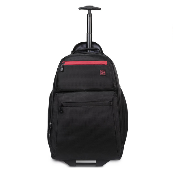 Protege 22-Inch Black Rolling Backpack with Telescopic Handle