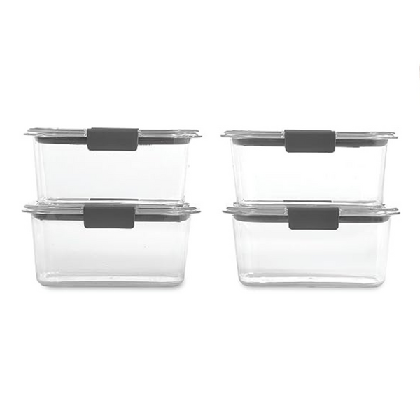 Rubbermaid Brilliance BPA Free Food Storage Containers with Lids (Set of 4, 4.7 Cup)