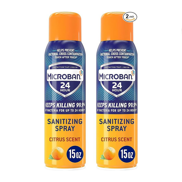 2 Bottles Of 15oz Microban 24 Hour Disinfectant Spray