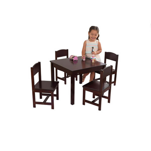 KidKraft Wooden Farmhouse Table & 4 Chair Set For Children