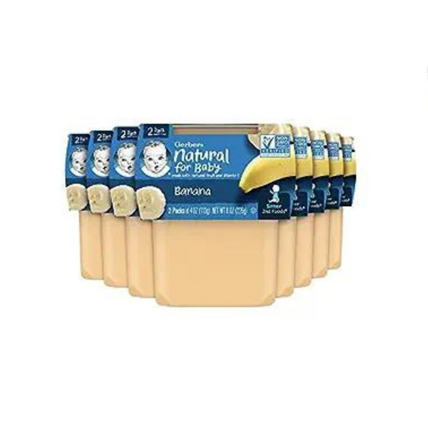 16 Tubs of Gerber 2nd Food Baby Food Banana Puree (4 Ounce Tubs)