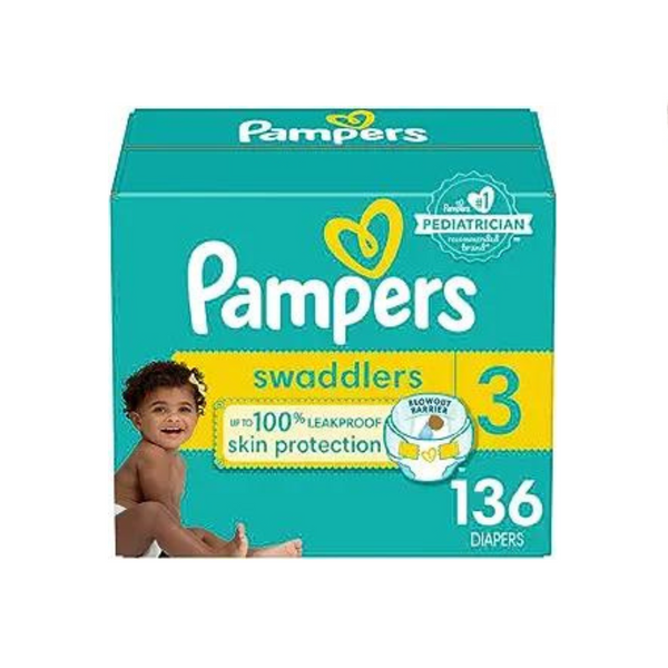 Pañales Pampers Swaddlers talla 3, 136 unidades - Pañales desechables