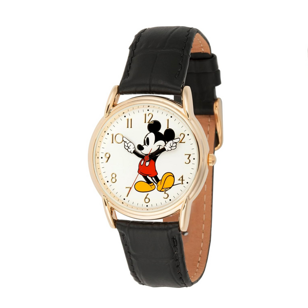 Disney Mickey Mouse Adulto Clásico Cardiff Reloj analógico con correa de cuero