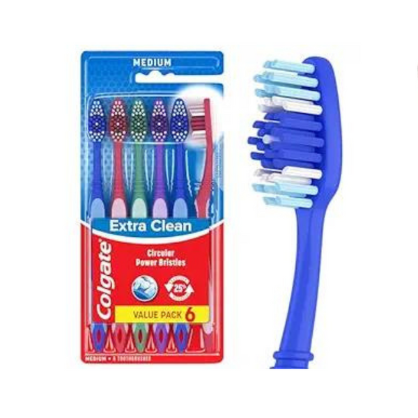 3 Packs of 6 Colgate Extra Clean Toothbrushes