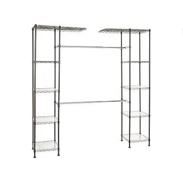 Amazon Basics Expandable Metal Hanging Storage Organizer Rack Wardrobe