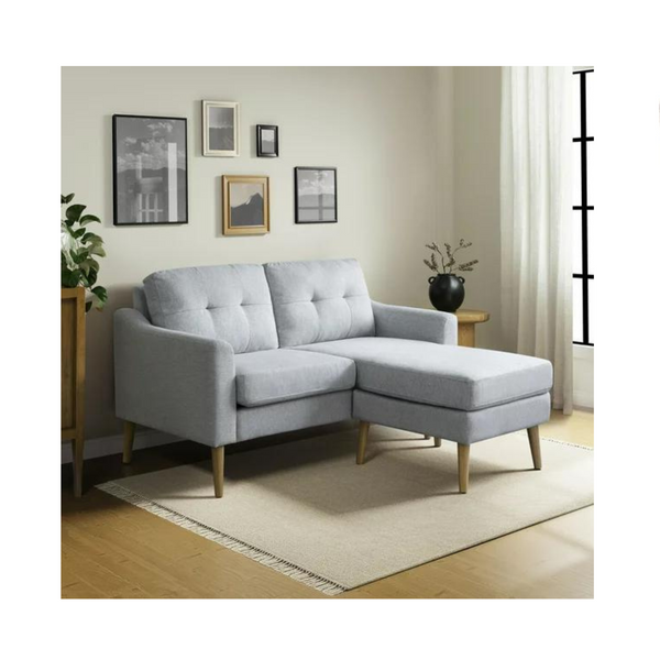 Serta Brighton Mid-Century Modern Style 2 Seater Loveseat with Ottoman