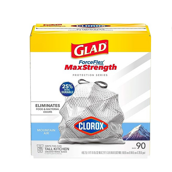 90 Counts of Glad Protection Series 13 Gallon Trash Bags