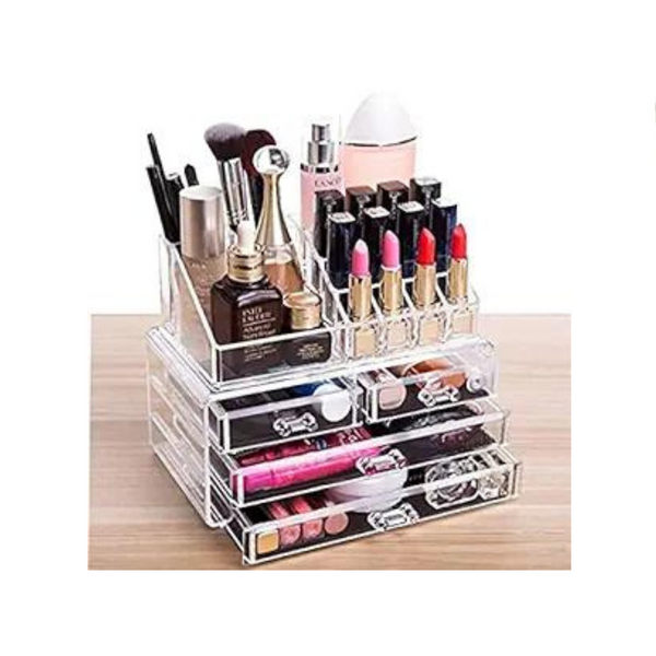 Organizador de maquillaje transparente acrílico con 4 cajones