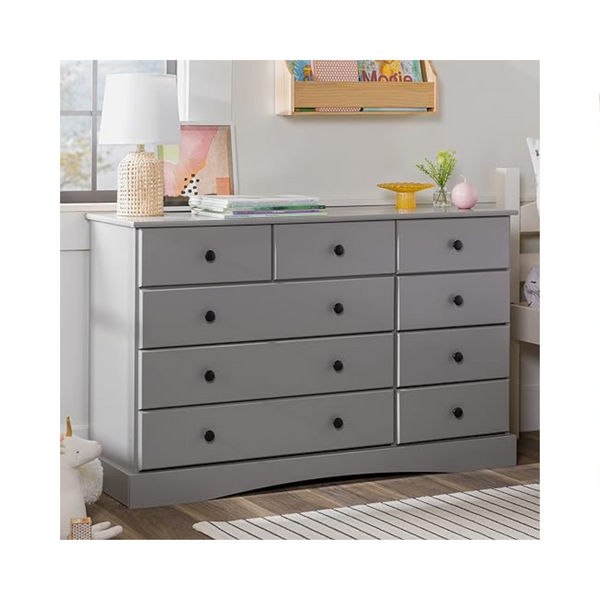 Walker Edison Bridgeport Classic 9 Drawer Dresser with Solid Wood Base