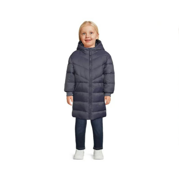 Wonder Nation Chaqueta acolchada larga para niños pequeños