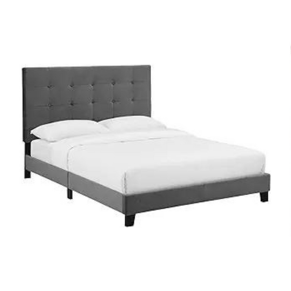 Modway Melanie Performance Cama de plataforma completa tapizada en terciopelo