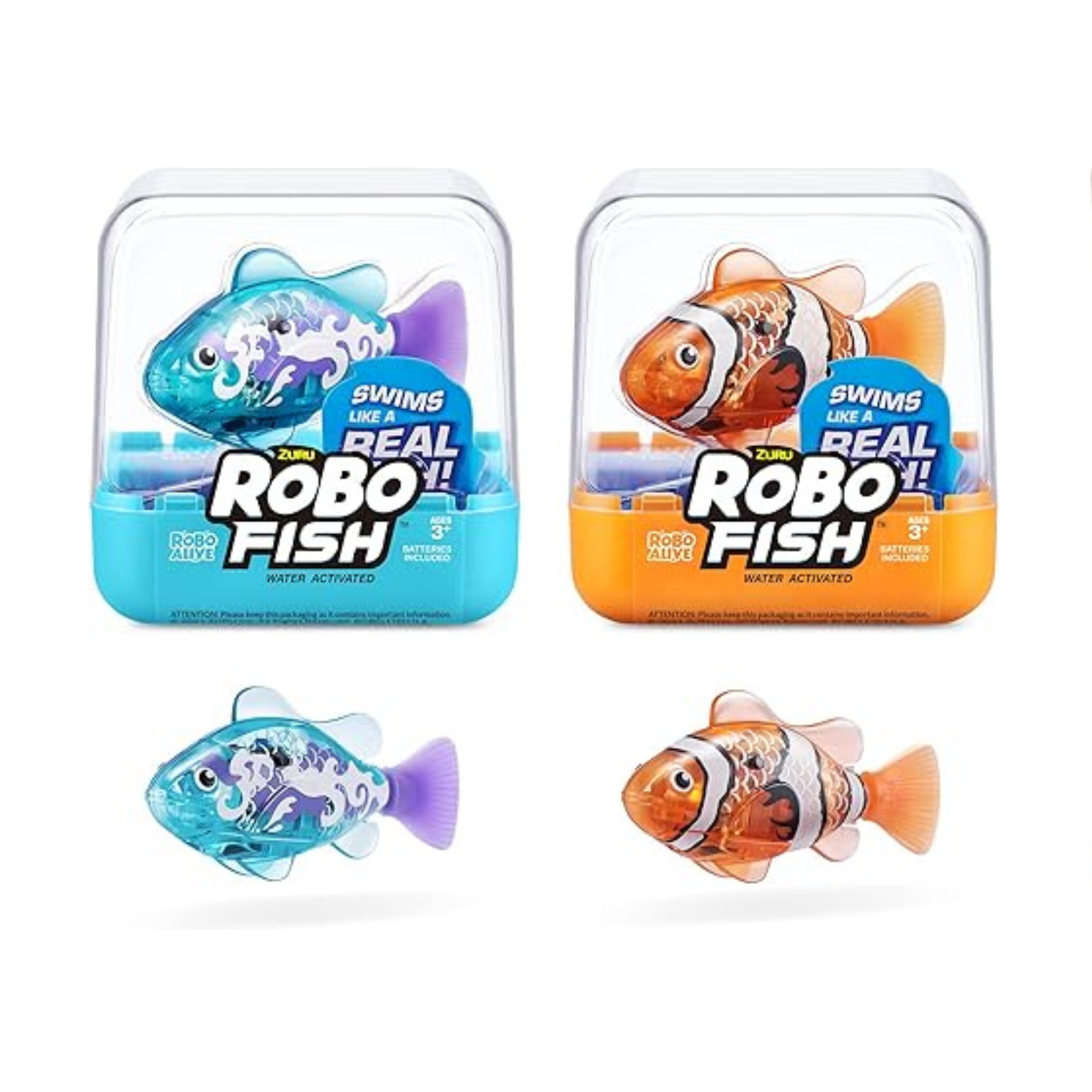 2 Pack Of Robo Alive Robo Fish Robotic Swimming Fish by ZURU Water Act ...