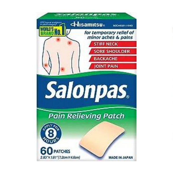 Parches para aliviar el dolor Salonpas de 60 unidades