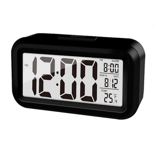 Reloj despertador digital con pantalla LED y función de temperatura