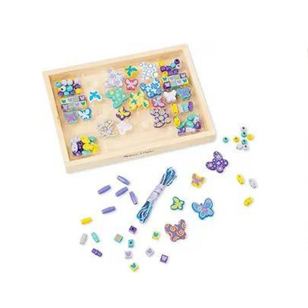 Melissa & Doug Created by Me! Butterfly Beads Wooden Bead Kit, 120+ Beads