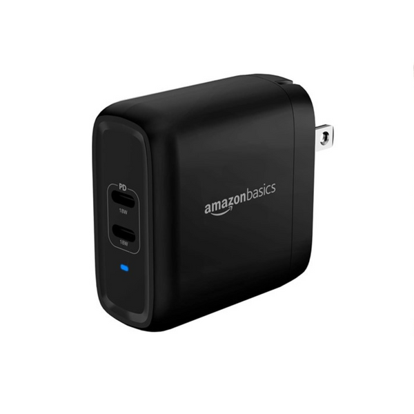 Amazon Basics 36W Two-Port USB-C Wall Charger