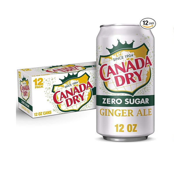 Paquete de 12 refrescos Canada Dry Zero Sugar Ginger Ale o Dr Pepper Soda 