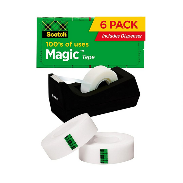 6 Rolls Scotch Magic Tape With Dispensers