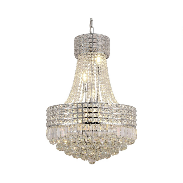 Modern Crystal Chandelier, Silver, D18