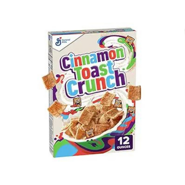 Cereal de desayuno crujiente con tostadas de canela original, cereal de canela crujiente, caja de cereales de 12 oz