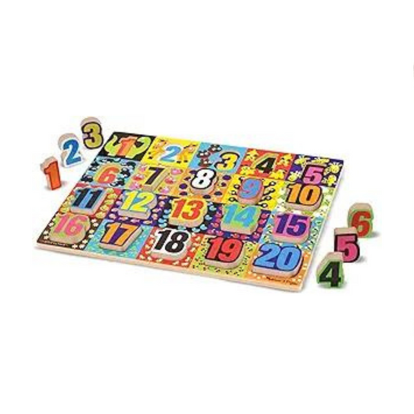 Melissa & Doug Jumbo Numbers Wooden Chunky Puzzle (20 pcs)