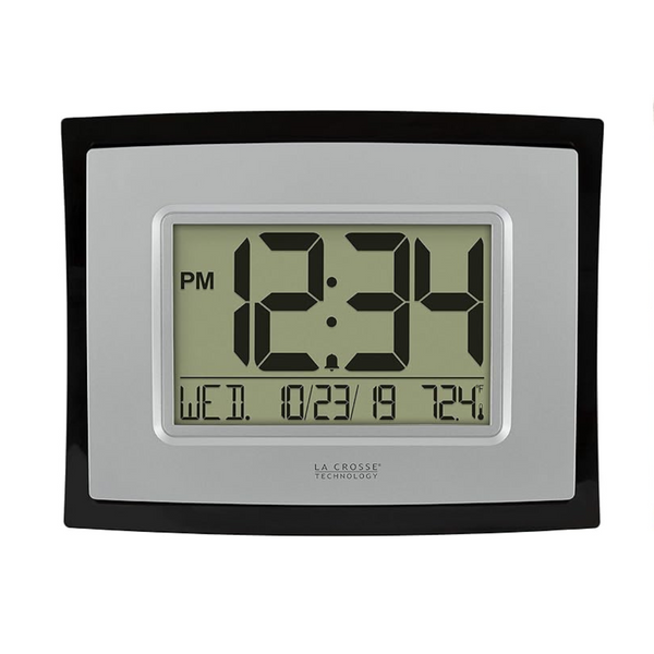 Reloj de pared digital con monitor de temperatura interior La Crosse Technology