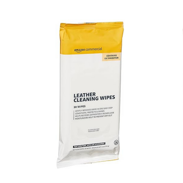 AmazonCommercial Leather Cleaning Wipes (4 Packs of 30)