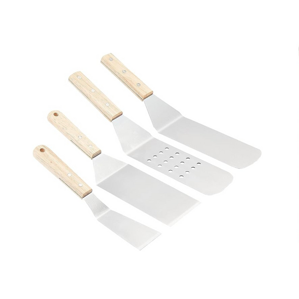 Amazon Basics 4-Piece Stainless Steel Barbeque Flat Griddle Spatula Set