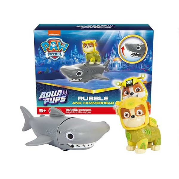 Paw Patrol, Aqua Pups Rubble and Hammerhead Action Figures Set