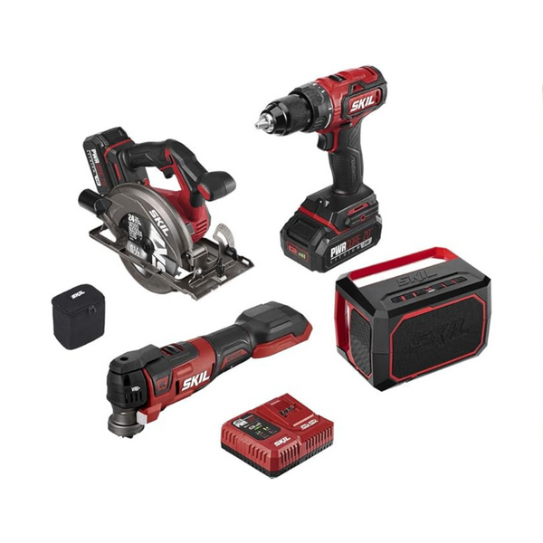 SKIL PWR CORE 20 Brushless 20V 4-Tool Combo Kit